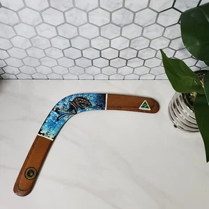 Vtg BILL ONUS Boomerang Made in Australia Aboriginal Wood Kangaroo Design RARE - Picture 1 of 7