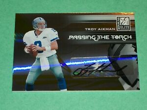 Troy Aikman Auto 2007 Elite Passing the Torch /99 Dallas Cowboys Super Bowl MVP!