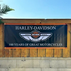 Harley Davidson  100th Anniversary Wall Hanging Banner Store Sign Poster - Picture 1 of 3