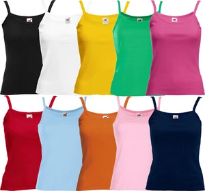 FRUIT OF THE LOOM DAMEN T-SHIRT mit SCHMALEN SCHULTERN Unterhemd Baumwolle SLIM - Bild 1 von 12