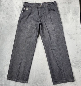 Vintage Mekka USA Herren Jeans bestickt blau Größe 38x32 Wide Leg Y2K Baggy - Bild 1 von 15