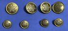 Albania Buttons Military The Socialist period  Bronze  8 PCS  Vintage 