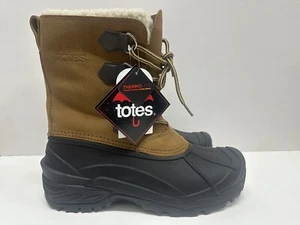 Totes Vermont men size 10 M winter boots brown suede upper and man made material - Picture 1 of 9