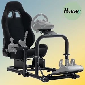 Hottoby Racing Simulator Cockpit Wheel Stand with Seat Fit Logitech G920 Fanatec - Picture 1 of 7