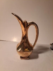 Vintage Dixon Art Studio 22K Weeping Gold Vase Pitcher Cruet MCM Unique Art Deco - Picture 1 of 9