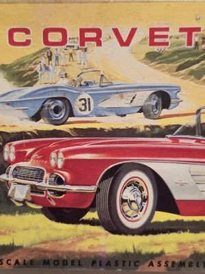 VINTAGE AURORA 1961 CORVETTE CONV. '62 Issue 1/32 Plastic Model Kit  - Image 1 of 4
