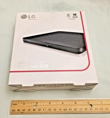 LG SP80NB80 Black PC/Mac Ultra Slim Portable External DVD-Writer with USB Cable - Image 1 of 4