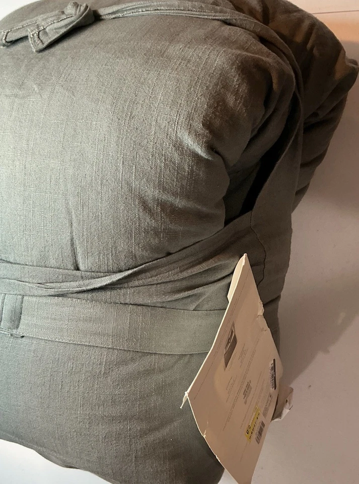 Casaluna Dark Gray Heavyweight Linen Blend 3pc Comforter & Sham Set Full/queen