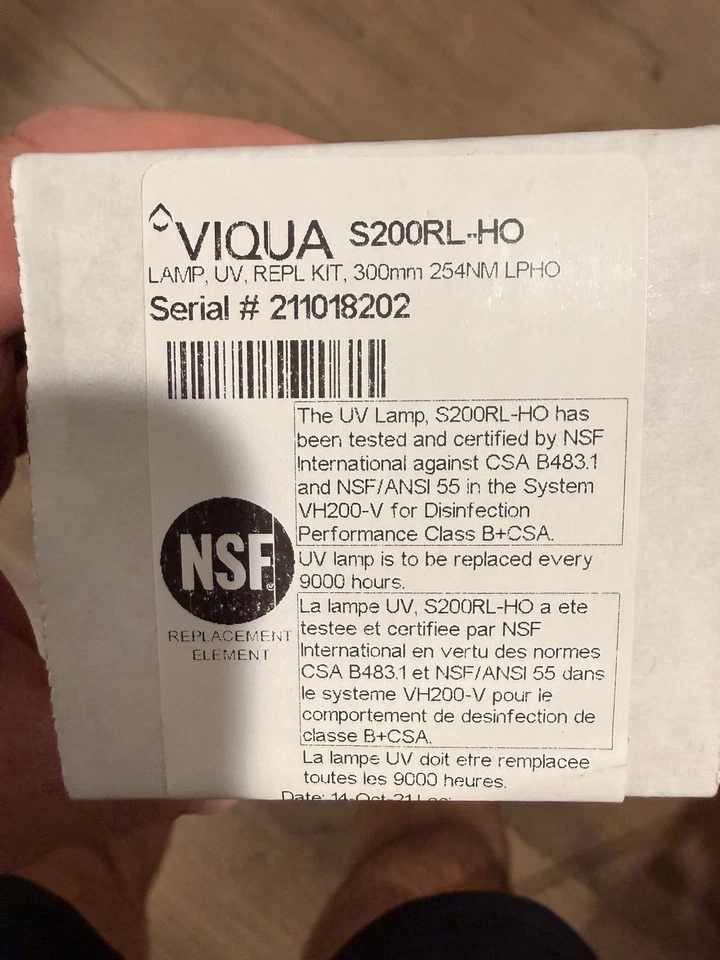 Viqua S200RL-HO Repuesto Compatible con S200RL-HO LUZ UV Foto 1 de 4