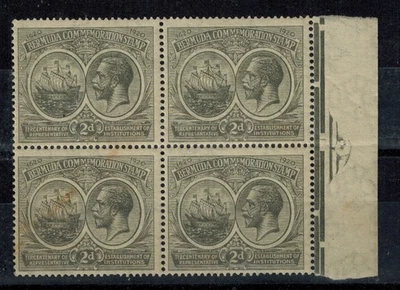 Bermuda 1920 Tercentenary SG 61 2d Gray Marginal Right Block of 4 MNH GEM - Image 1 of 2