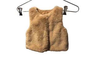 NWOT Reversible Sleeveless Coat Size 3-6 Month? Unisex Fleece Tan Super Soft - Picture 1 of 4