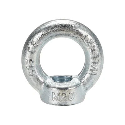 Ringmutter M20 Innengewinde C15 Kohlenstoffstahl runde Form für Seilbefestigung - Bild 1 von 4