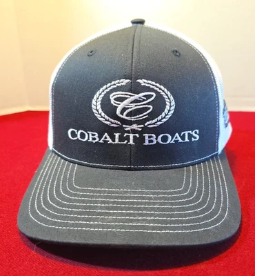 Sombrero con tirantes bordado de malla negra/blanca Cobalt Boats RARO Foto 1 de 4
