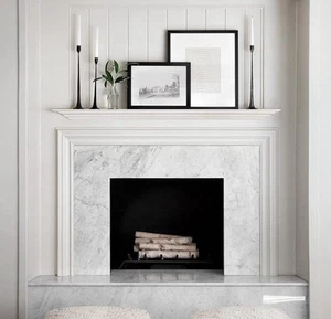 WELLAND White 60 Inch Fireplace Mantel Shelf Wall Mounted,Solid Pine Wood Fin... - Picture 1 of 5