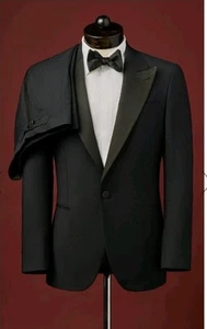 SPIER AND MACKAY Men's Midnight Navy Wool  Barathea Tuxedo Suit Size 44R - Picture 1 of 21