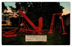 ILLINOIS - STERLING PORTABLE GRAIN ELEVATORS - OLD ADVERTISING POSTCARD - Picture 1 of 2