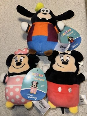 3 Lot Squishmallow Hug Mees Mickey Mouse Minnie Mouse Goofy 6” Plush NEW - Image 1 of 4
