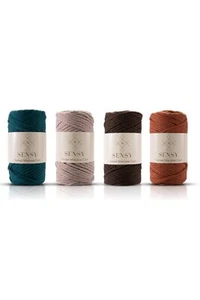 4Pack Macrame % 100 Cotton Cord Rope 3.5mm 213 ft Green Cinnamon Latte Brown - Picture 1 of 1