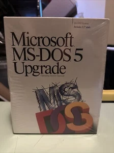Microsoft MS-DOS 5 Operating System Upgrade 3.5" floppy disks NEW SEALED OOP - Picture 1 of 4