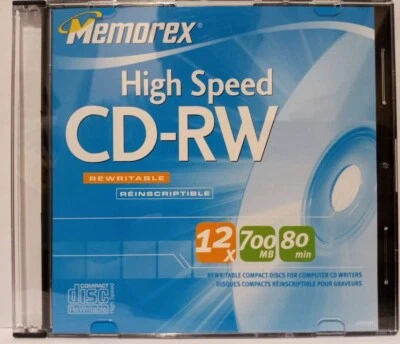 Memorex CD-RW Rohling, 80min, 700MB (1 Stück) NEU  - Bild 1 von 4