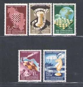 1950 YUGOSLAVIA - Chess Championship in Ragusa - Unified No. 549-553 - MNH** - Picture 1 of 1