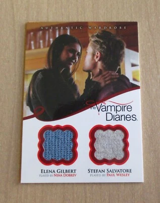 2013 Cryptozoic Vampire Diaries Season 2 wardrobe Nina Dobrev Paul Wesley DM3 - Image 1 of 2