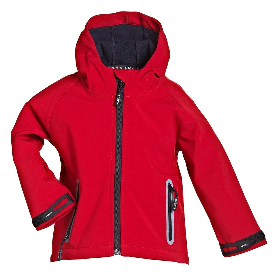 BMS Kinder Softshell Kids Jacke Stealth mit Kapuze Rot - Bild 1 von 1