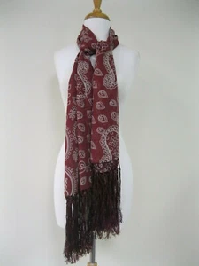 Giorgio Armani rot elfenbein Herz Paisley Print Seide Schal Stola Halstuch, gebraucht, in einwandfreiem Zustand - Bild 1 von 4