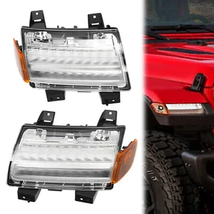Pair Turn Signal Light &LED Daytime Running Light For 2018-2022 Jeep Wrangler JL - Picture 1 of 14
