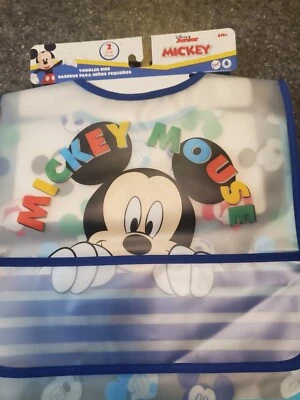 NUEVO Paquete de 2 baberos de Mickey Mouse Disney Junior para niños pequeños Foto 1 de 4