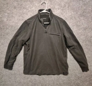 PRANA Cardiff Fleece Men's M Gray 1/4 Zip Mock Neck Long Sleeve Hemp Lyocell - Picture 1 of 7