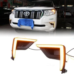For Toyota Land Cruiser Prado 2018 2019 LED DRL Daytime Running Light With Turn - Imagen 1 de 12