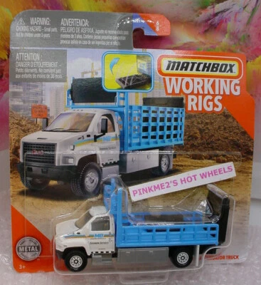 GMC 3500 ATTENUATOR TRUCK 6/8☆white/blue;Freeway Services☆Matchbox Working Rigs☆ - Image 1 of 2