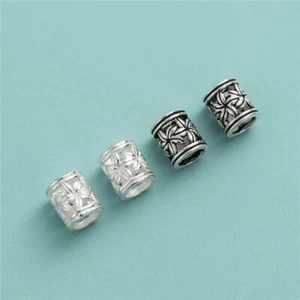 925 Sterling Silber kleine Blume Hohlrohr Perlen Armband Halskette Zwischenring 5,5 mm - Bild 1 von 7