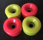 Pink & Yellow Skateboard Wheels 57mm X 33mm Quad Skate Fluo Neon Disco