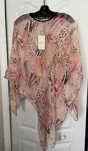 NWT by Laura Guidotti Italian Silk Choker Collar Poncho Size M Medium Animalier - Picture 1 of 4