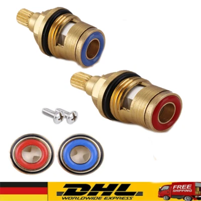 2x Ersatz Keramik Oberteil Ventiloberteil Messing 1/2 Zoll Ventil für Wasserhahn - Bild 1 von 4