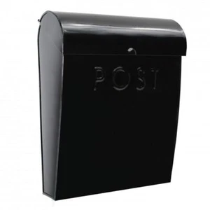 “Cityscape” Black Contemporary Wall Mounted Post Box Parcel Box Letter Box - Picture 1 of 2