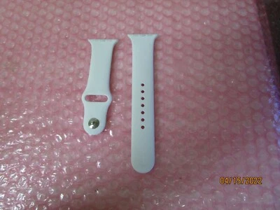 正品 Apple Watch 5 4 3 2 1 运动型表带 38 毫米白色 M/L- 银色针 - 全新! — 第 1/2 张图片