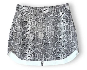 New KARINA GRIMALDI leather mini skirt | snake-skin pattern gray | size XS - Picture 1 of 12