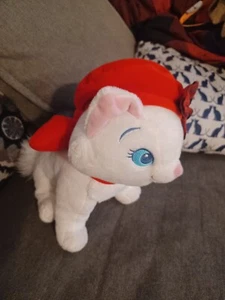 Disney Store Marie Aristocats Gato Blanco Navidad Vacaciones Peluche Rojo Lazo Boina - Imagen 1 de 6