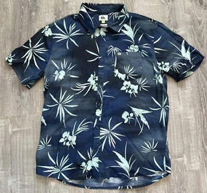 Quicksilver Men’s Hawaiian Shirt Fit Size XL Button Up Short Sleeve Pocket - Foto 1 di 9