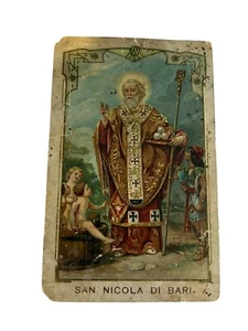 1898   Santino  Holy card   San  Nicola di  Bari Antique Card - Picture 1 of 4