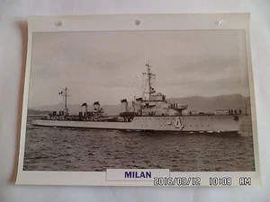 CARTE FICHE NAVIRES DE GUERRE MILAN 1921 CONTRE TORPILLEUR - Picture 1 of 1