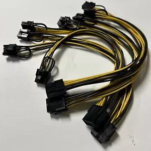 PCle Splitter 8 Pin Female To Dual 8 Pin (6-2) Male PCI Express Power Cabl 4pack - Picture 1 of 4
