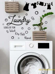 1pc Laundry Room Wall Sticker Wall Art Decor Wall Decals Removable DIY - Picture 1 of 6