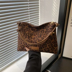 Leopard Print Shoulder Bag PU Tote Bag Fashion Personality Handbag Women - Picture 1 of 15