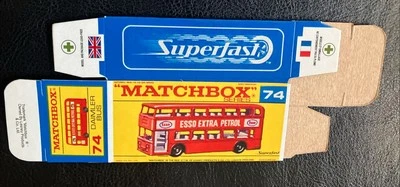 Matchbox Superfast #74 Daimler Bus Red ‘68-‘70 Type F Repro Box - Image 1 of 2