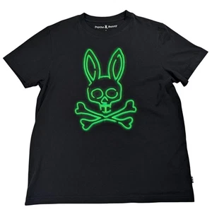 Psycho Bunny Dixon Flocking Tee Herren Größe 4 (USA Small) neongrün Logo T-Shirt - Bild 1 von 9