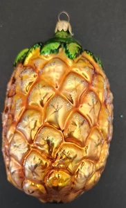 Christopher Radko 1993 Del Monte Pineapple Blown Glass Christmas Ornament 5" - Picture 1 of 2